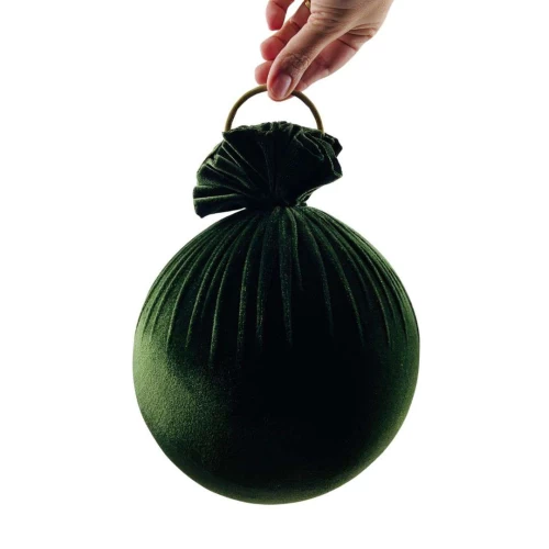 Bola de Natal Veludo Verde 20cm - Cromus