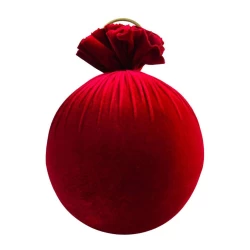 Bola de Natal Veludo Vermelho 15cm - Cromus