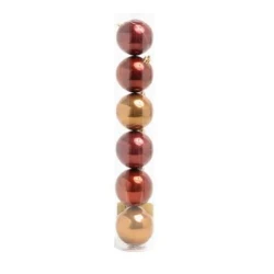 Bola Decorativa Natal Cromus Marfim E Marron 10CM C/6 Unidades