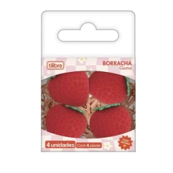 Borracha Mini Morango Caixa c/4 unidades - Tilibra