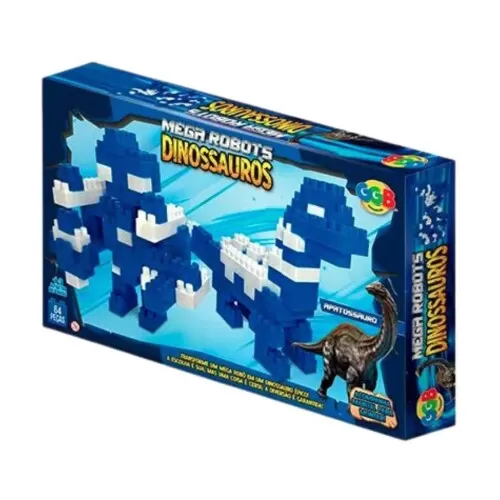 Brinquedo Bloco Lego 64 Peças Mega Robots Dinossauros Aptossauros - GGB