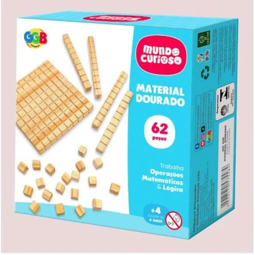 Brinquedo Bloco para montar em madeira 62 peças - GGB Brinquedo Bloco para montar em madeira 62 peças - GGB