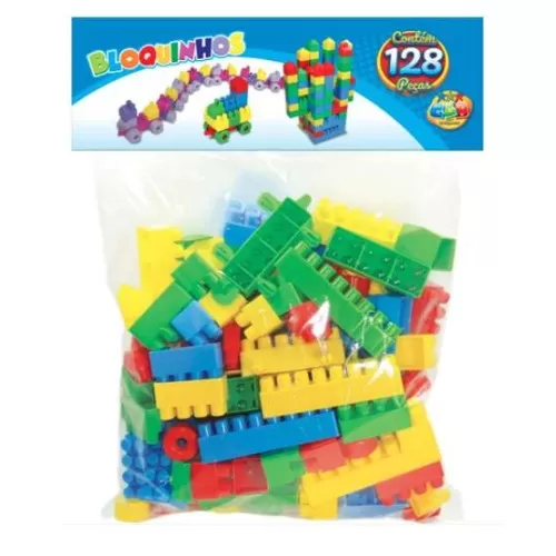 Brinquedo Infantil Blocos De Montar 180 Lego Grande + Bolsa