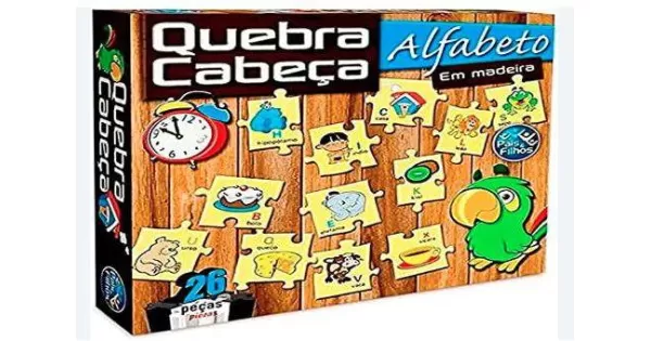 Quebra-cabeça (puzzle) 26 Peças Alfabeto Do A Ao Z