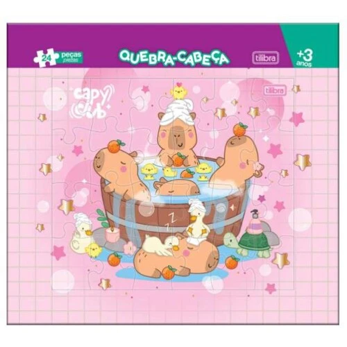 Brinquedo Quebra-Cabeça 24 peças Capy Club Tilibra Brinquedo Quebra-Cabeça 24 peças Capy Club Tilibra