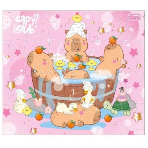 Brinquedo Quebra-Cabeça 24 peças Capy Club Tilibra Brinquedo Quebra-Cabeça 24 peças Capy Club Tilibra