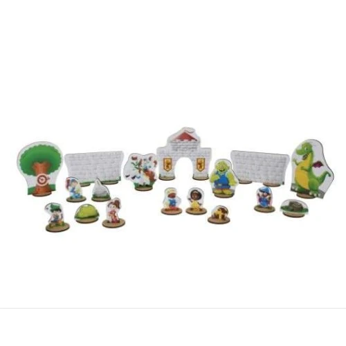 Brinquedo de madeira Cavaleiros e Dragões 37 peças CiaBrink Brinquedo de madeira Cavaleiros e Dragões 37 peças CiaBrink
