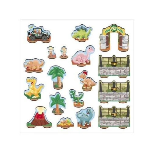 Brinquedo de madeira Dino Park 43 peças CiaBrink Brinquedo de madeira Dino Park 43 peças CiaBrink