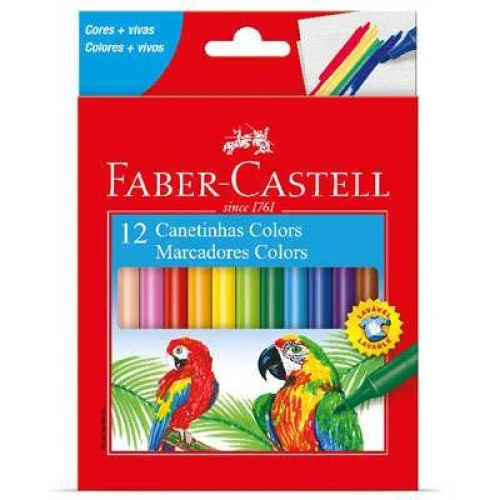 Caneta Hidrocor 12 Cores Regular - FABER CASTELL