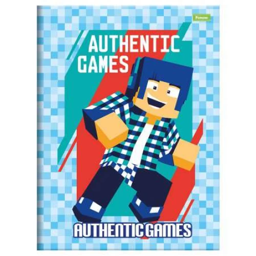 Caderno Brochura Authentic Games 80 Folhas - Foroni