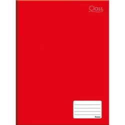 Caderno Brochura Capa Lisa Vermelho - 96 Folhas Foroni