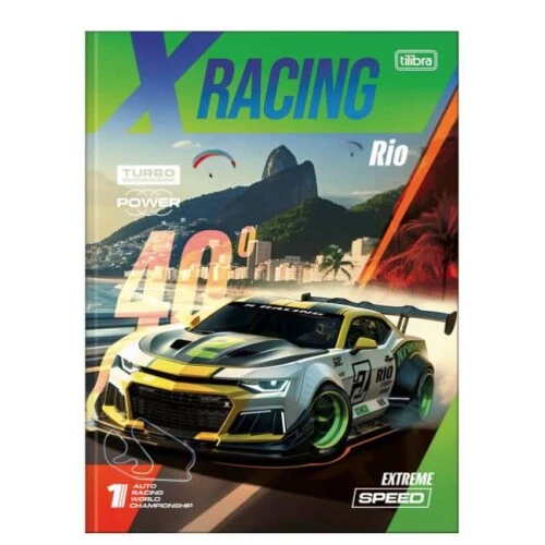 Caderno Brochura Racing 80 folhas - Tilibra Caderno Brochura Racing 80 folhas - Tilibra