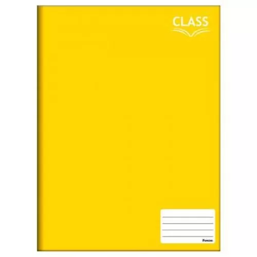 Caderno Brochurão Capa Lisa Amarelo 96 Folhas - Foroni