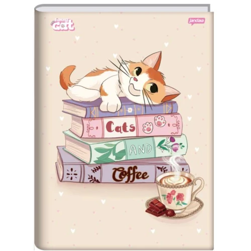 Caderno Brochurão Funny Cat 86 Folhas - Jandaia