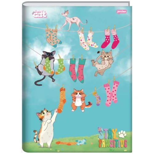 Caderno Brochurão Funny Cat 86 Folhas - Jandaia
