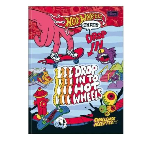 Caderno Brochurão HotWheels Skate 80 folhas - Tilibra