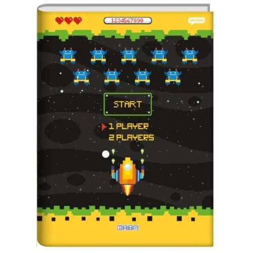 Caderno Brochurrão Bits 80 Folhas - Jandaia Caderno Brochurrão Bits 80 Folhas - Jandaia