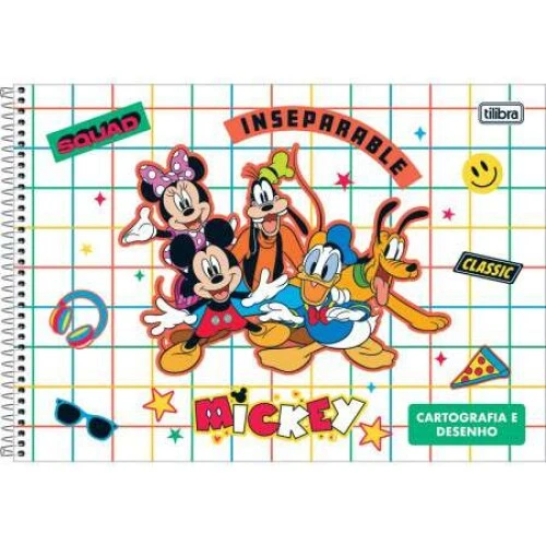 Caderno Desenho 80 Folhas Mickey - Tilibra