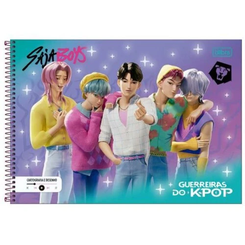 Caderno Desenho 80 folhas Guerreiras Do K-Pop Caderno Desenho 80 folhas Guerreiras Do K-Pop