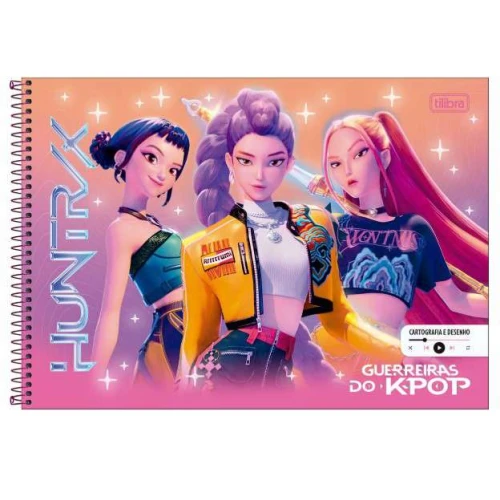 Caderno Desenho 80 folhas Guerreiras Do K-Pop Caderno Desenho 80 folhas Guerreiras Do K-Pop