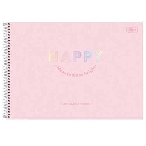 Caderno Desenho 80 folhas Happy Tom Pastel