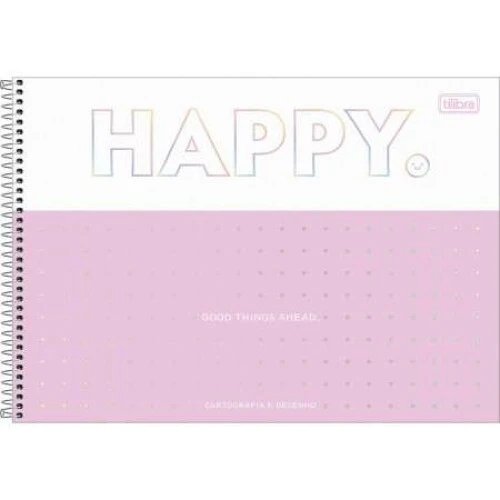 Caderno Desenho 80 folhas Happy Tom Pastel