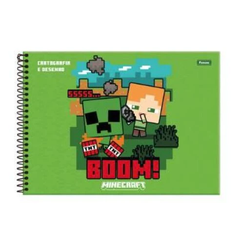 Caderno Desenho Minecraft 80 Folhas - Foroni