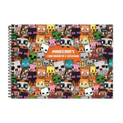 Caderno Desenho Minecraft 80 Folhas - Foroni