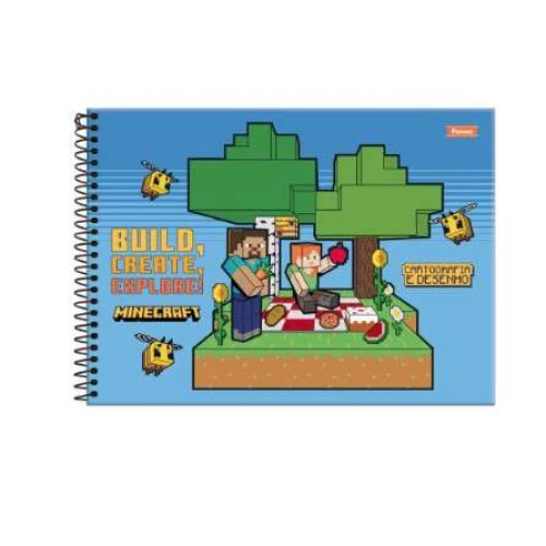 Caderno Desenho Minecraft 80 Folhas - Foroni