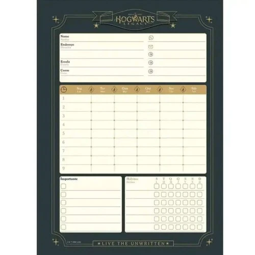 Caderno Espiral 101 Hogwarts Legacy 160 Folhas - Jandaia Caderno Espiral 101 Hogwarts Legacy 160 Folhas - Jandaia