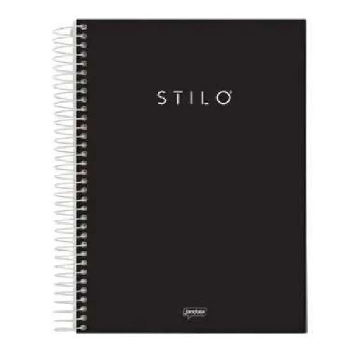 Caderno Espiral 101 Stilo Preto 160 Folhas - Jandaia Caderno Espiral 101 Stilo Preto 160 Folhas - Jandaia