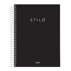 Caderno Espiral 11 Stilo Preto 80 Folhas - Jandaia