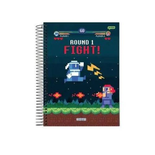 Caderno Espiral Bits 1 matéria 80 Folhas - Jandaia Caderno Espiral Bits 1 matéria 80 Folhas - Jandaia