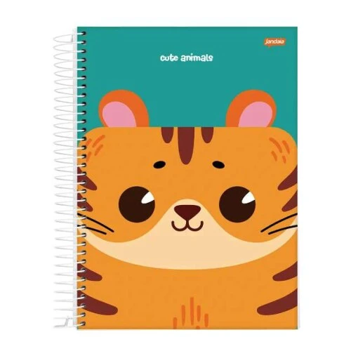 Caderno Espiral Cute Animals 1 matéria 80 Folhas - Jandaia