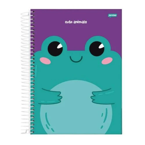 Caderno Espiral Cute Animals 1 matéria 80 Folhas - Jandaia