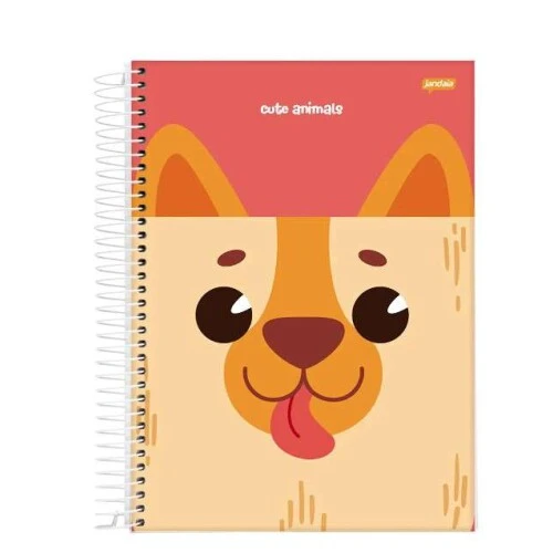 Caderno Espiral Cute Animals 1 matéria 80 Folhas - Jandaia