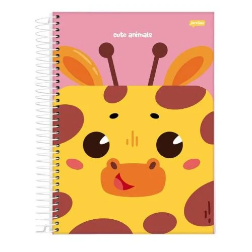 Caderno Espiral Cute Animals 1 matéria 80 Folhas - Jandaia