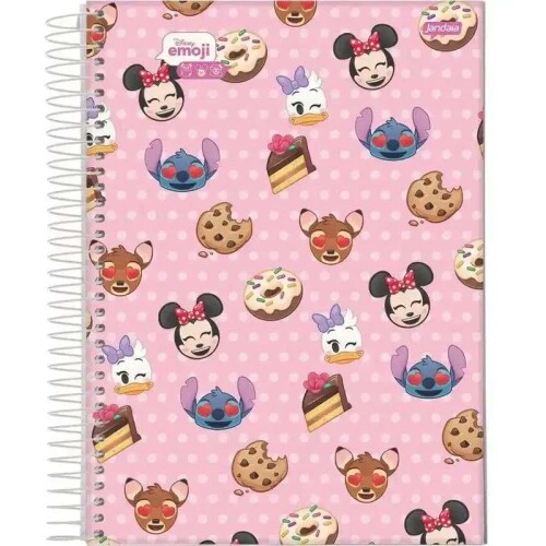 Caderno Espiral Disney Emoji 1 matéria 80 Folhas - Jandaia
