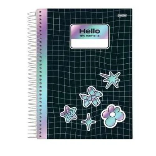 Caderno Espiral Holográfica 1 matéria 80 Folhas - Jandaia Caderno Espiral Holográfica 1 matéria 80 Folhas - Jandaia