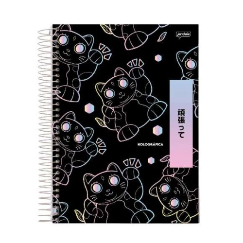 Caderno Espiral Holográfica 1 matéria 80 Folhas - Jandaia Caderno Espiral Holográfica 1 matéria 80 Folhas - Jandaia
