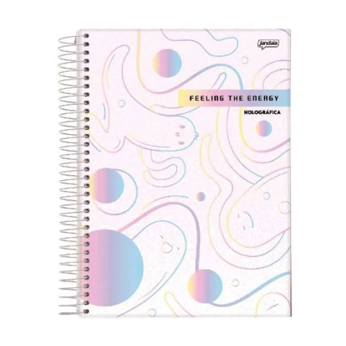 Caderno Espiral Holográfica 1 matéria 80 Folhas - Jandaia Caderno Espiral Holográfica 1 matéria 80 Folhas - Jandaia