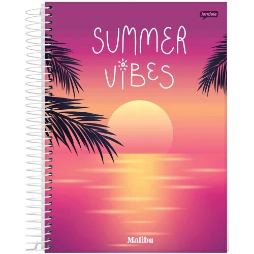 Caderno Espiral Malibu 1 matéria 96 Folhas - Jandaia