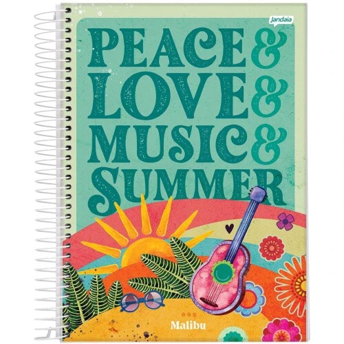 Caderno Espiral Malibu 1 matéria 96 Folhas - Jandaia
