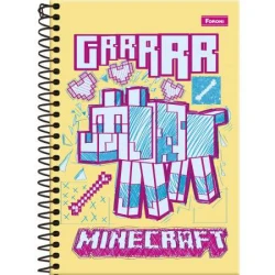 Caderno Espiral Minecraft 80 Folhas - Foroni