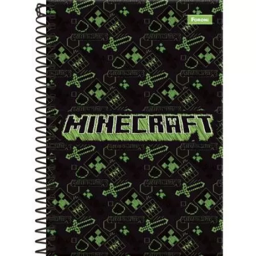 Caderno Espiral Minecraft 80 Folhas - Foroni