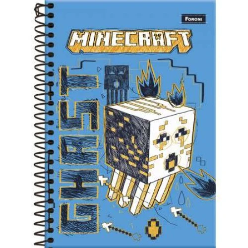 Caderno Espiral Minecraft 80 Folhas - Foroni