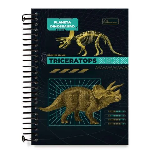 Caderno Espiral Planeta Dinossauro 80 Folhas - Cadersil