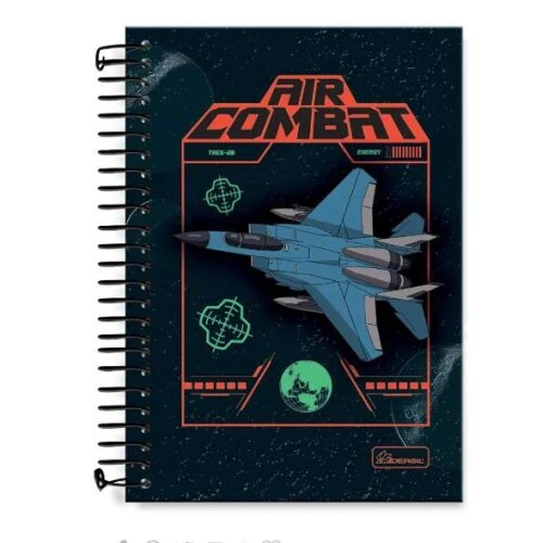 Caderno Espiral Air Combat 80 Folhas - Cadersil