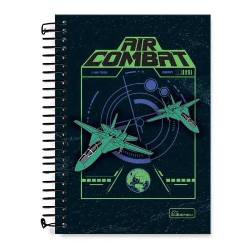 Caderno Espiral Air Combat 80 Folhas - Cadersil