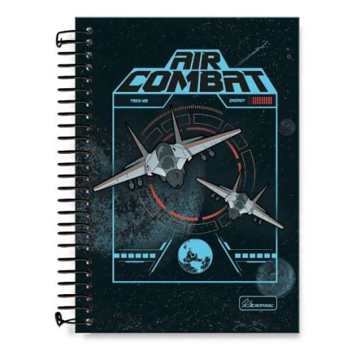 Caderno Espiral Air Combat 80 Folhas - Cadersil